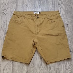 Flylow Apparel Dark Tan Flat Canvas Tech Chino Shorts Mens XL